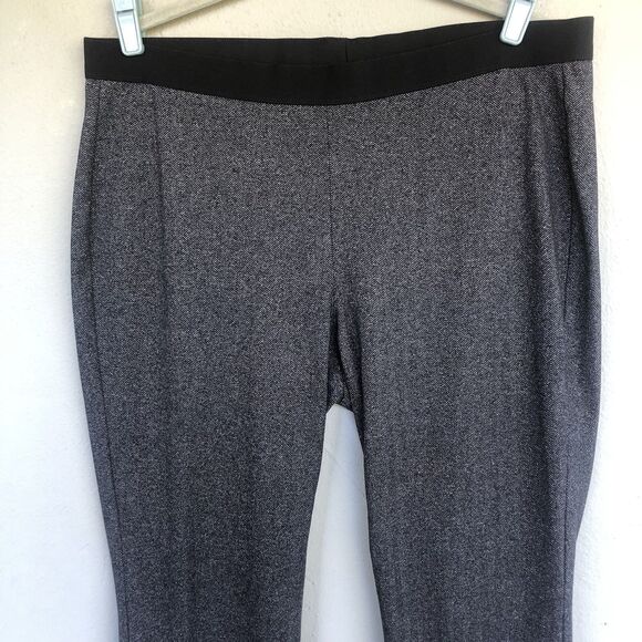 Eileen Fisher Leggings Women L Charcoal Herringbone Pull-On Pants Minimalist - Picture 3 of 13